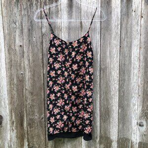 Forever 21 Black Floral Spaghetti Strap Mini Dress Small
